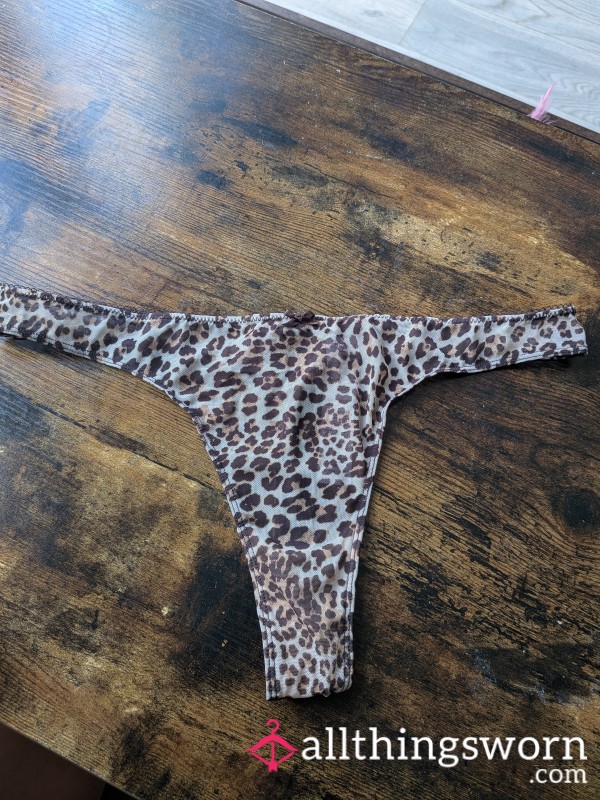 Mastibated In Leopard Print Thong
