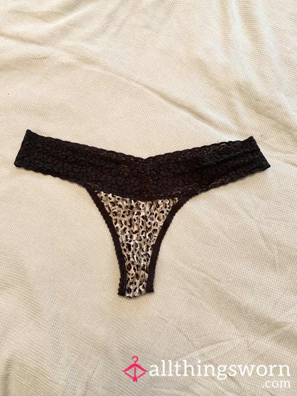 Worn Leopard Print Thong, Free UK Postage X