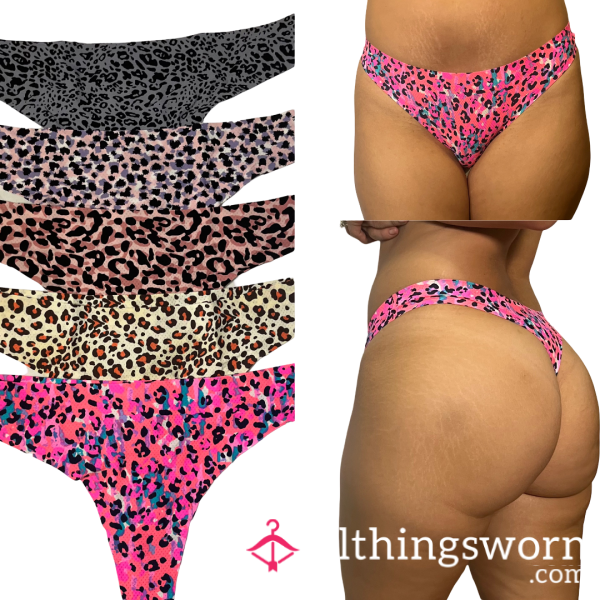 Leopard Print Thongs