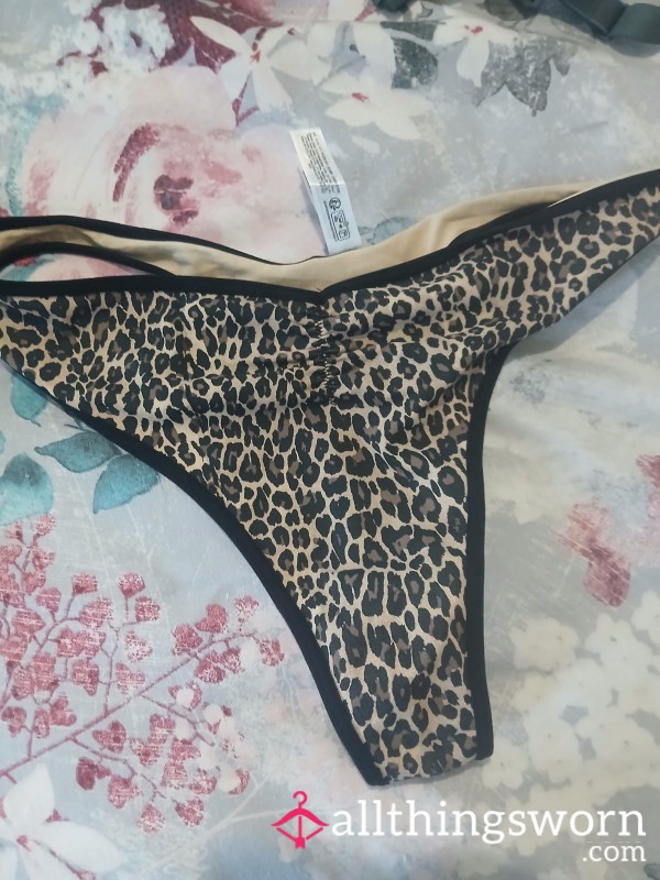 Leopard Print Thongs