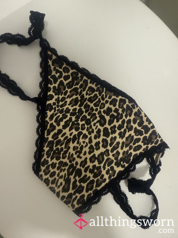 Leopard Print Thongs