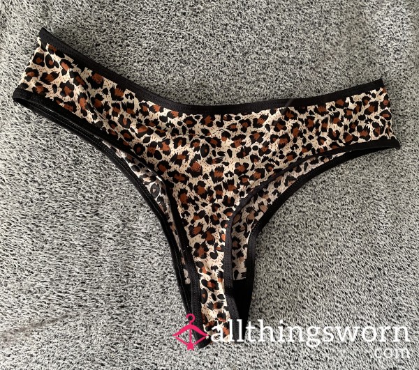 Leopard Print Thongs 🐆🖤💦