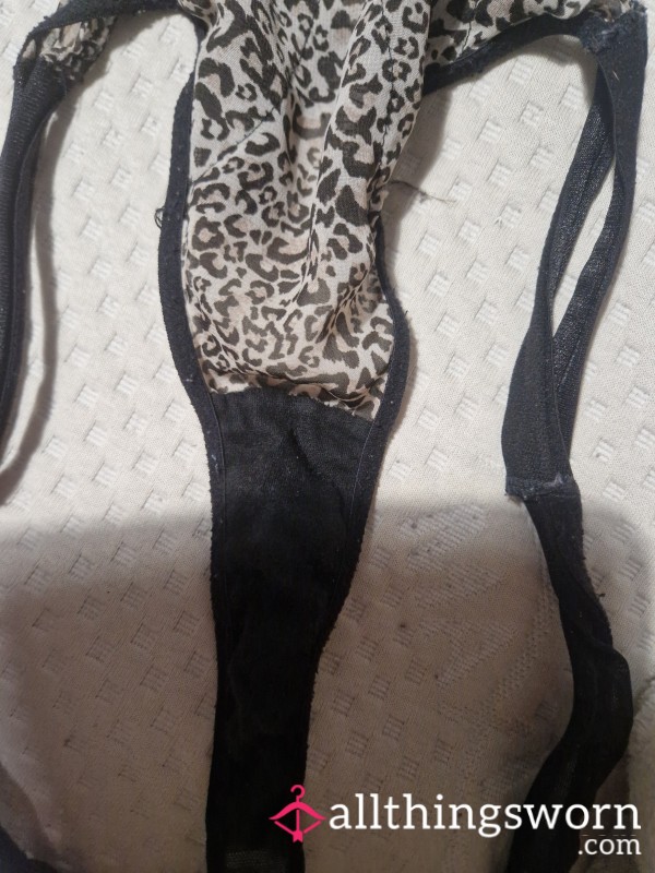 Leopard Print Thongs Worn 48 Hours There So Wet