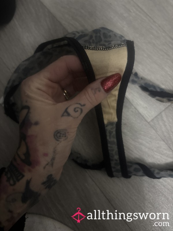 Leopard Print Thongs Worn