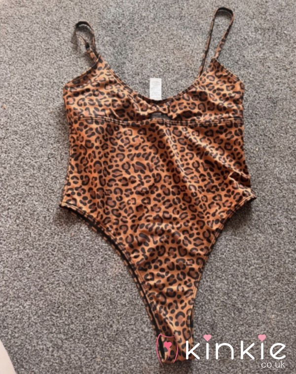 Leopard Print Worn Swimsuit High Rise Hip Too
