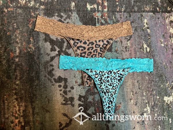Leopard XL Thongs Ready For Wear - ONLY BLUE LEFT!