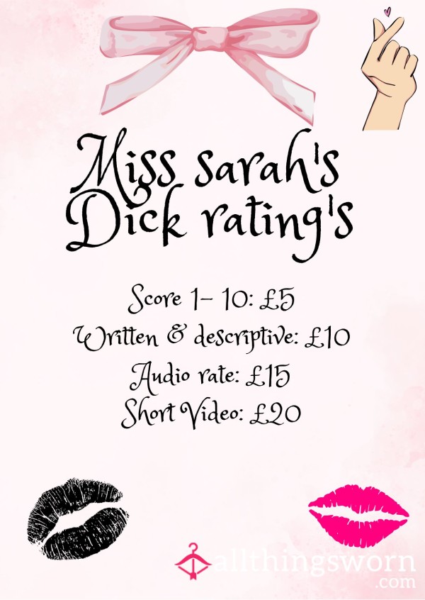 Let Miss Sarah Rate You 💋