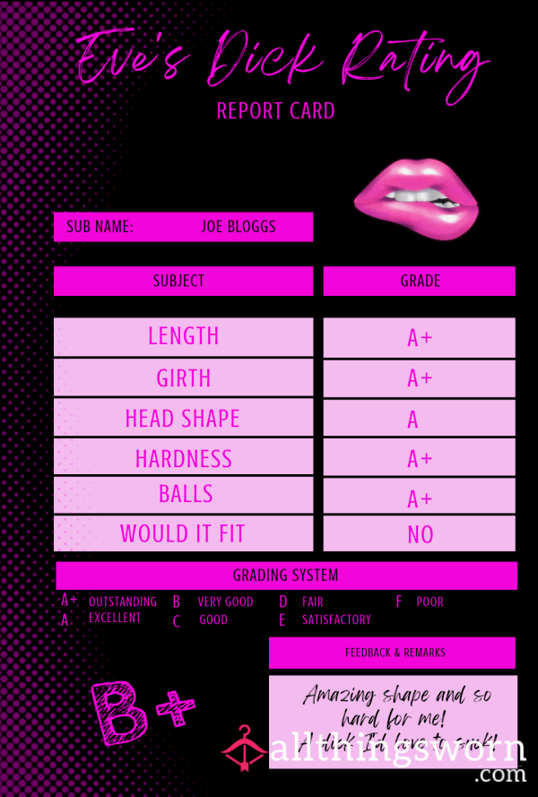 Let Me See That Diiiiiick Baby! Get My D*ck Report Card!