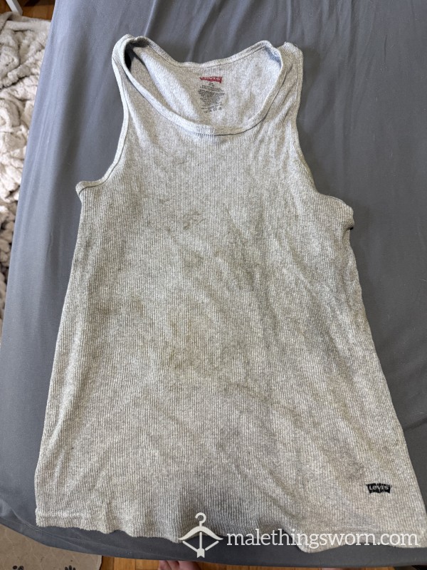 Levi's Grey Dirty Well-used Wifebeater Tank Top