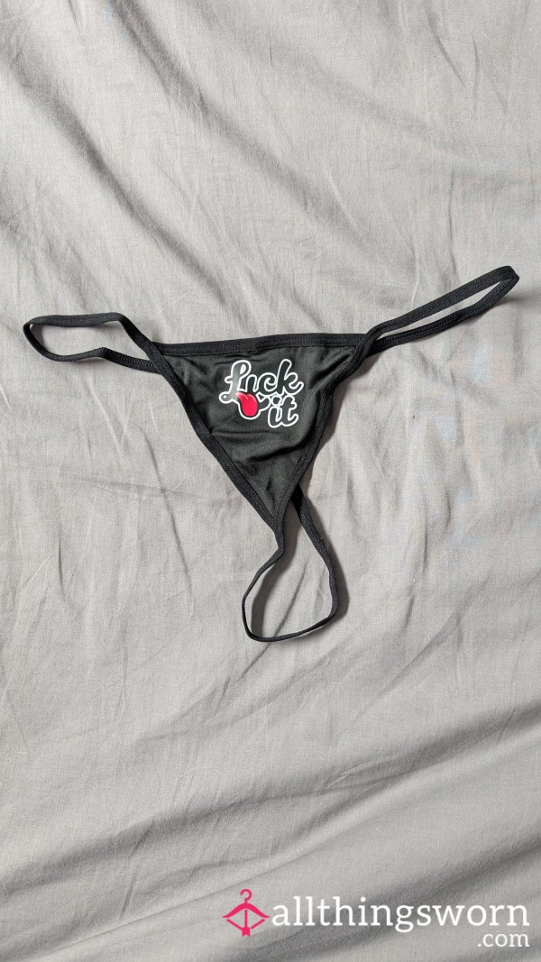 Lick Me Black Thong