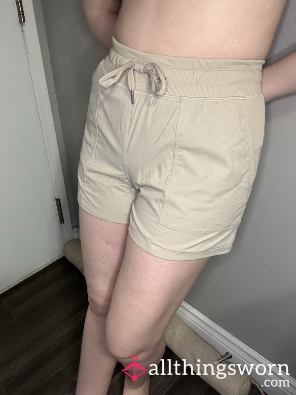 Light Beige Lululemon Gym Shorts