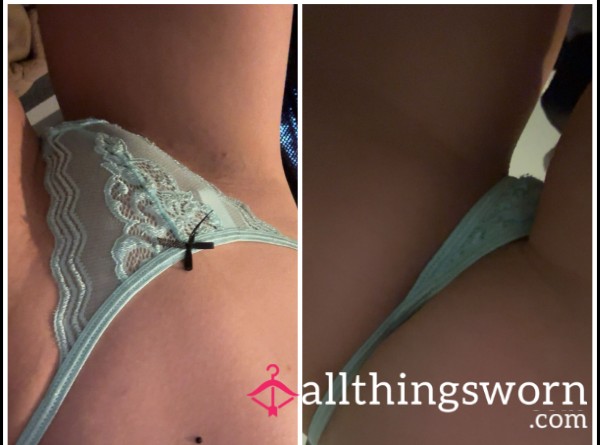 Light Blue 24-hour C*m Soaked Thong With Photos 🩵