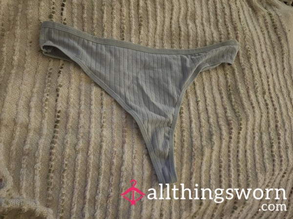 Light Blue Cotton Thong Extra Large