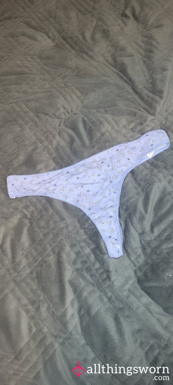 Light Blue Flower Thong