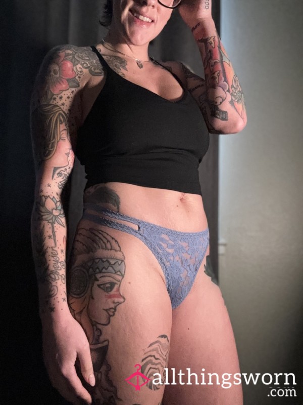Light Blue Lacy Thong
