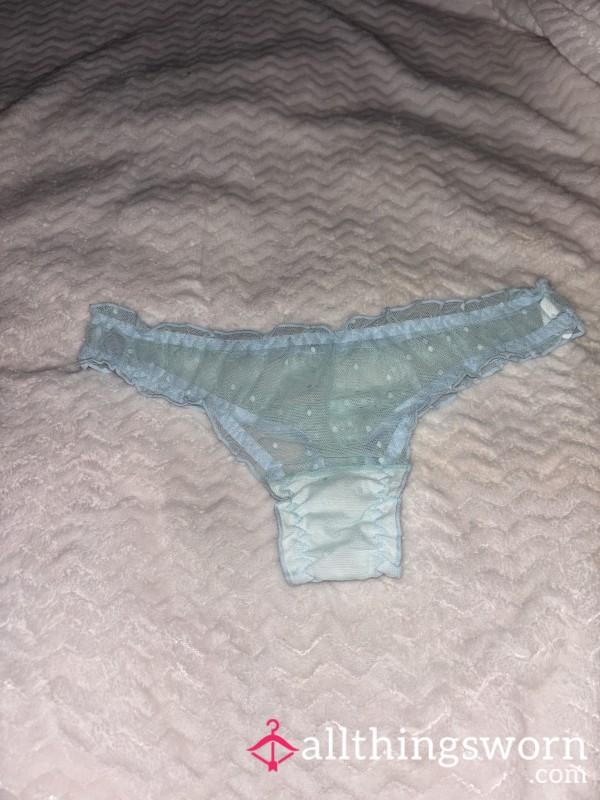 Light Blue Mesh Thong