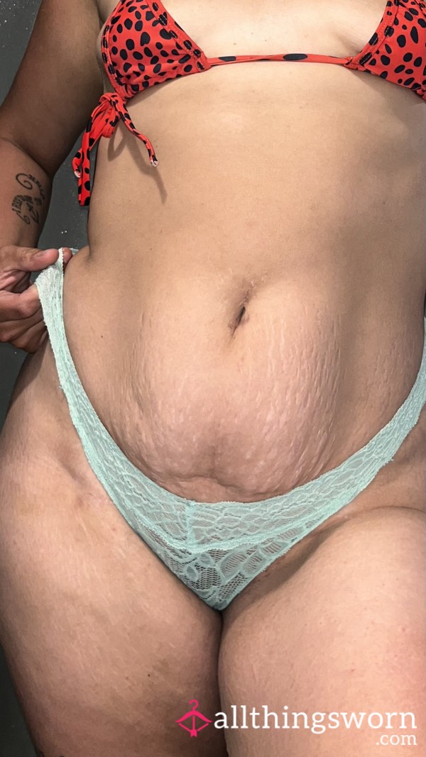 Light Blue Pu**y/sweaty Thong.