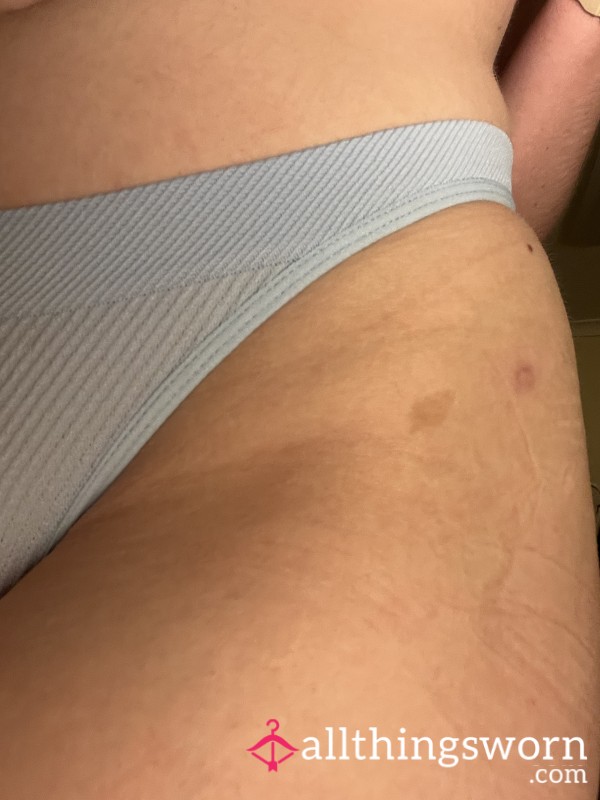 Light Blue Ribbed Nylon Panties🩵-Size 8