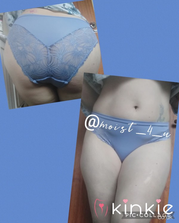 Light Blue Soft Cotton/lace Full Brief £20-48 Hrs Wear Inc Pics N UK Postage