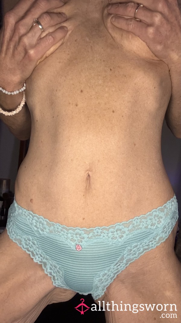 VS Light Blue Thong M*sturb*ted In