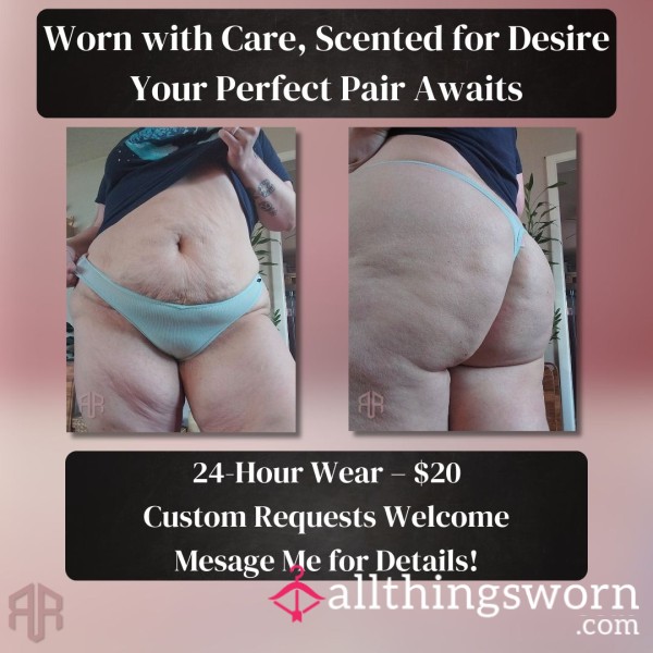 Worn Light Blue VS Thong – 24HR Scented Softness From Mrs. Razbry
