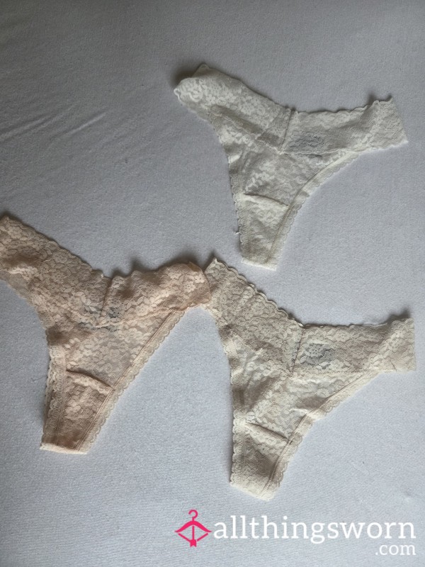 Light Coloured Lace Thongs 💦 • Pick Your Favourite!