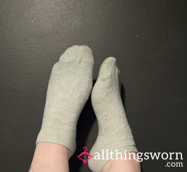 Light Green Stitch Socks Worn 24hr 😍