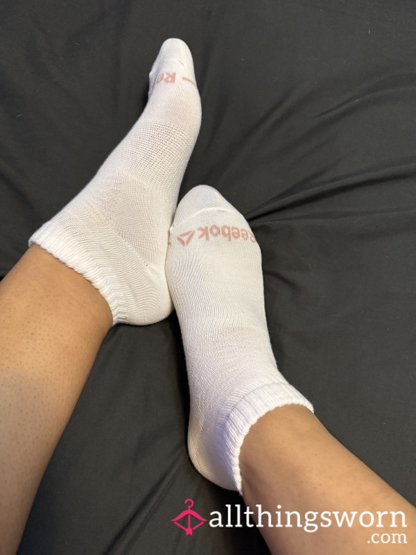 Light Grey And Pink Reebok Ankle Socks