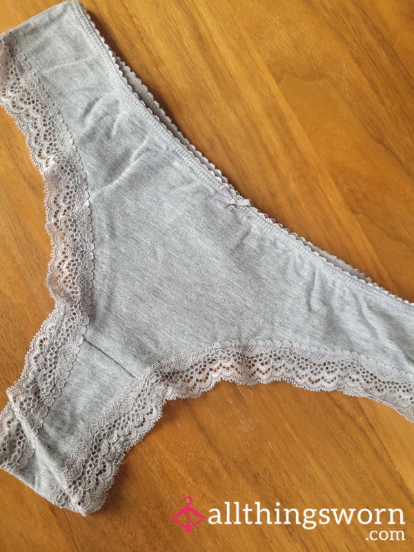 Light Grey Brazilian With Lace Details🖤