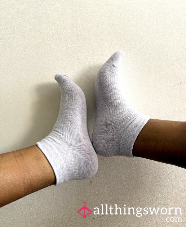 Light Grey Trainer Socks