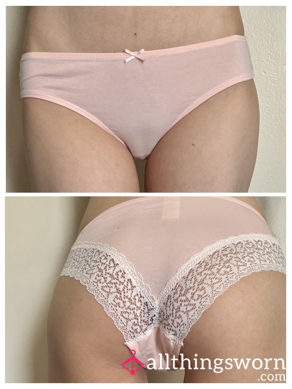 Light Pink Fullback W/ Lace Trim