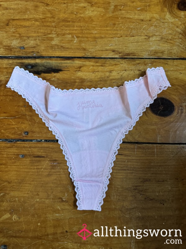 💞 Light Pink “J’aime Victoria” Thong, VS, Size XXL