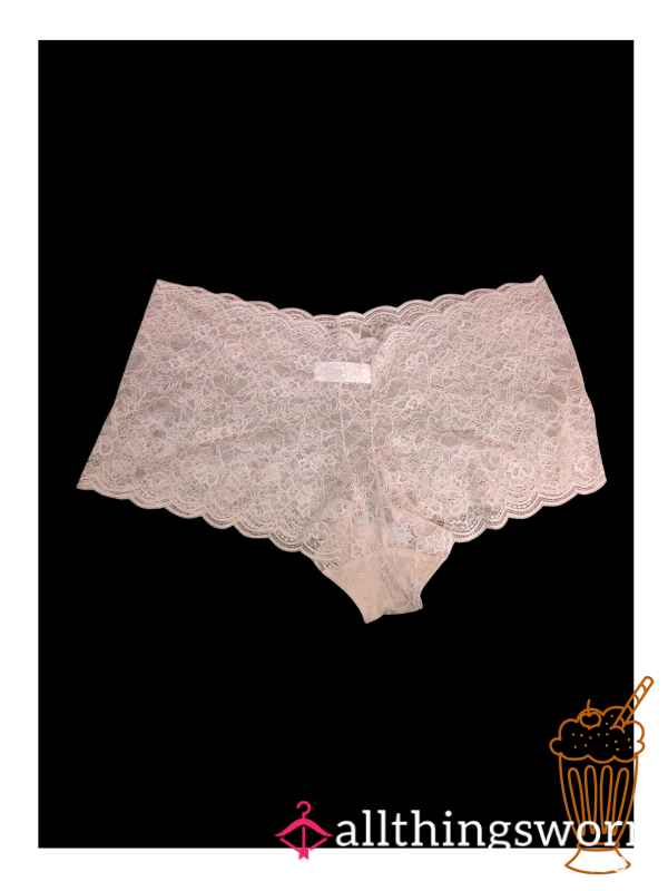 Light Pink Lace Boy Shorts
