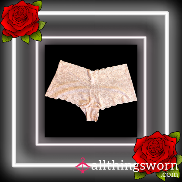 Light Pink Lace Boy Shorts