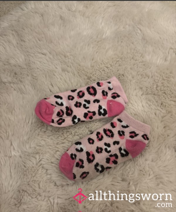 Light Pink Leopard Print Socks
