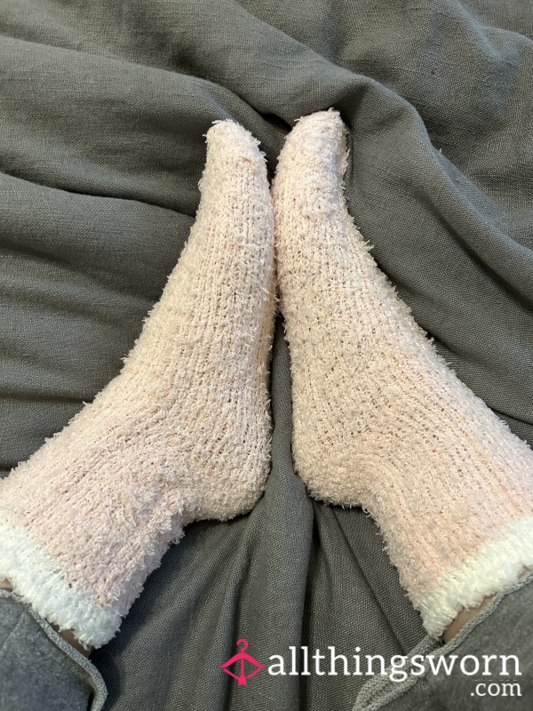 Light Pink Long Fuzzy Socks