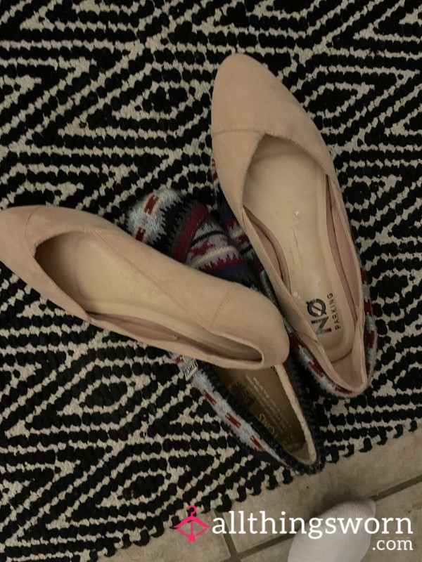 Light Pink Old Flats Well Worn