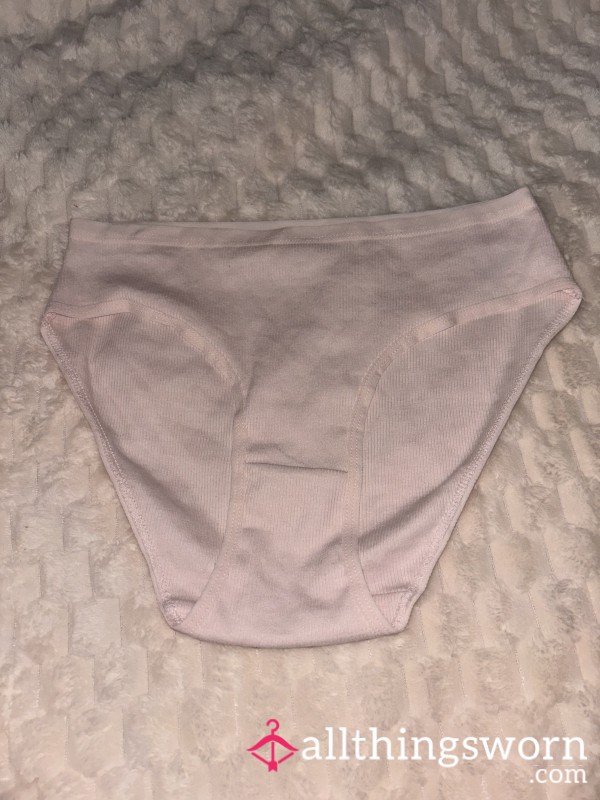 Light Pink Ribbed Cotton Bikini Panties