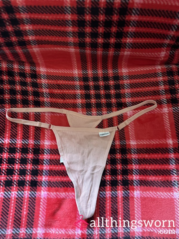 Light Pink Ribbed Cotton Gstring