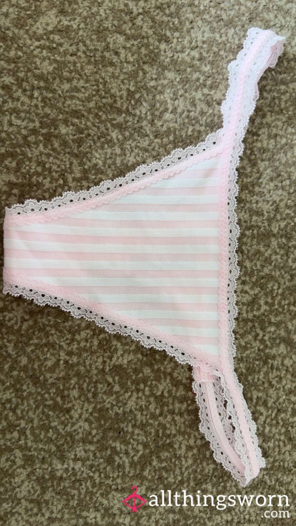 Light Pink, Stripy Thongs