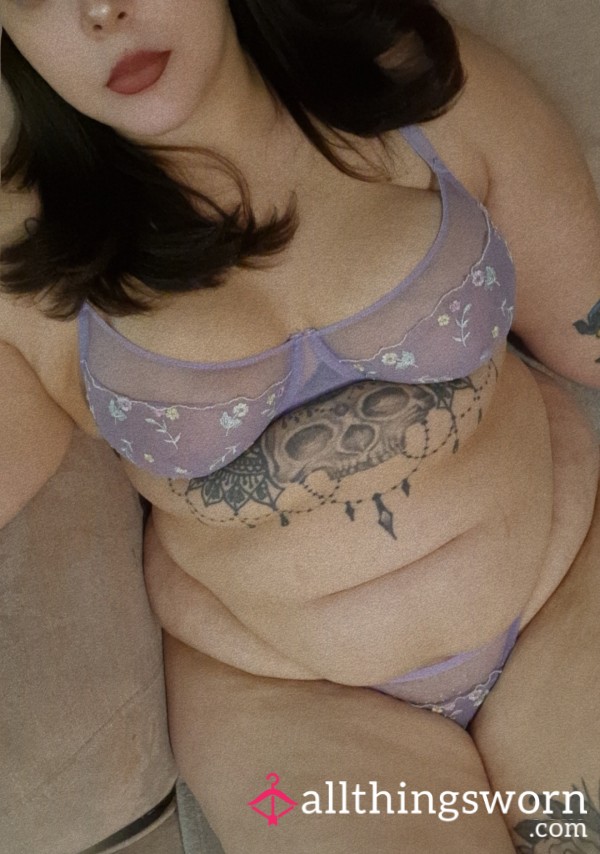 🎀 Light Purple Flower Lingerie Set 🎀