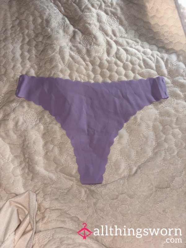 Light Purple Scalloped Seamless Thong