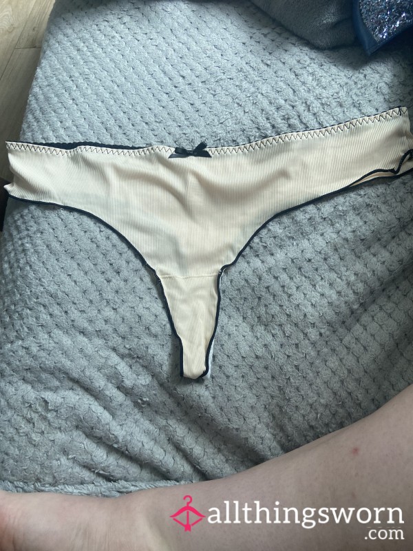 Light Yellow/beige Cotton Thong