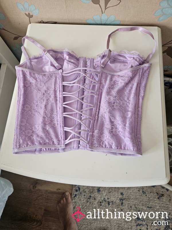 Lilac Basque Size Large Would Fit 12/14 Worn By Goddess
