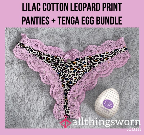 Lilac Cotton Leopard Print Panties + Tenga Egg Bundle🐆