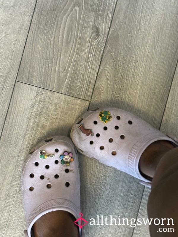 Worn Lilac Crocs – Cute Outside, Filthy Inside