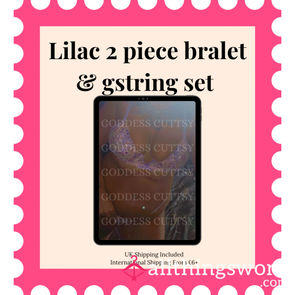 Lilac Flor*l Semi Sheer Bralet & Gstring Set