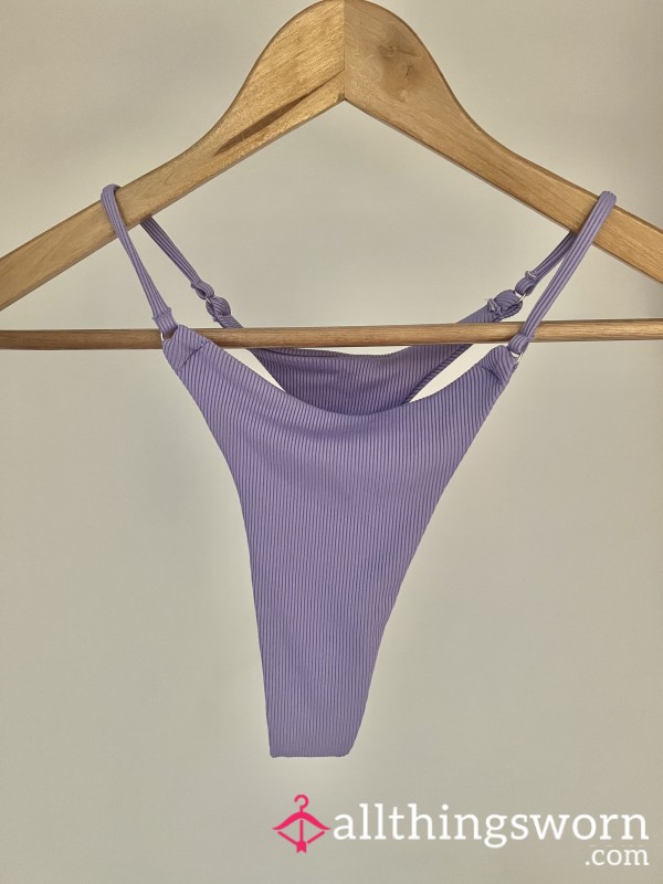 Lilac High Waisted Thong Bikini