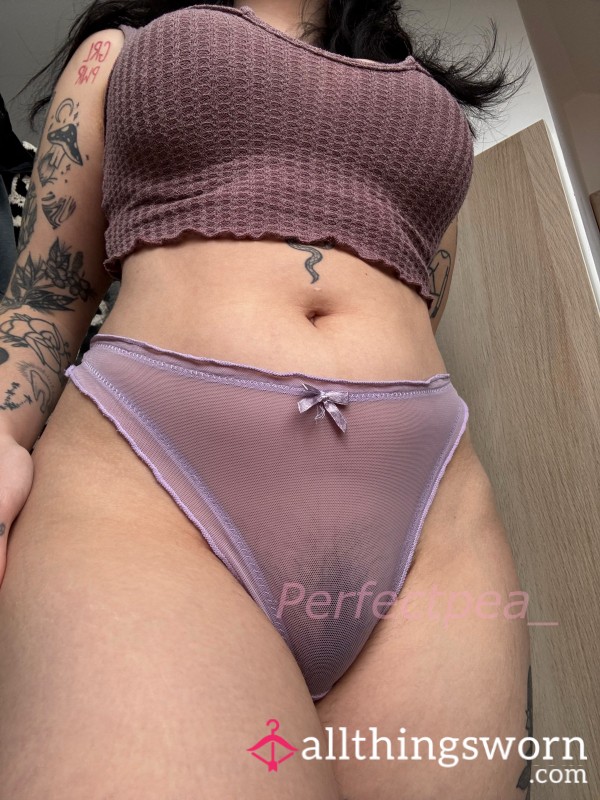 🚫 SOLD 🚫 Lilac Mesh Frill Thong