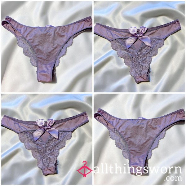 Lilac Panties Cut Out Back With Bow